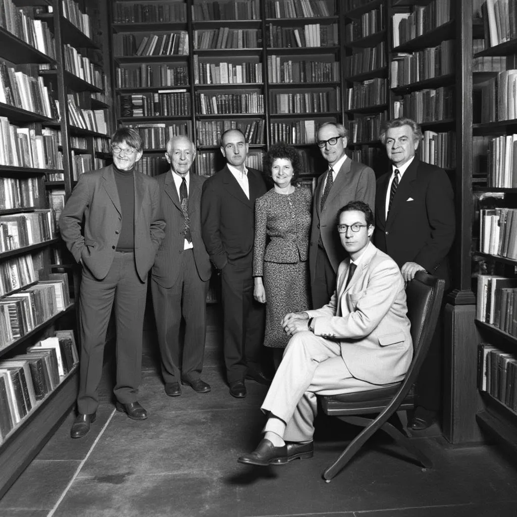 Fundadores de The Petrarchals Society en la primera sede