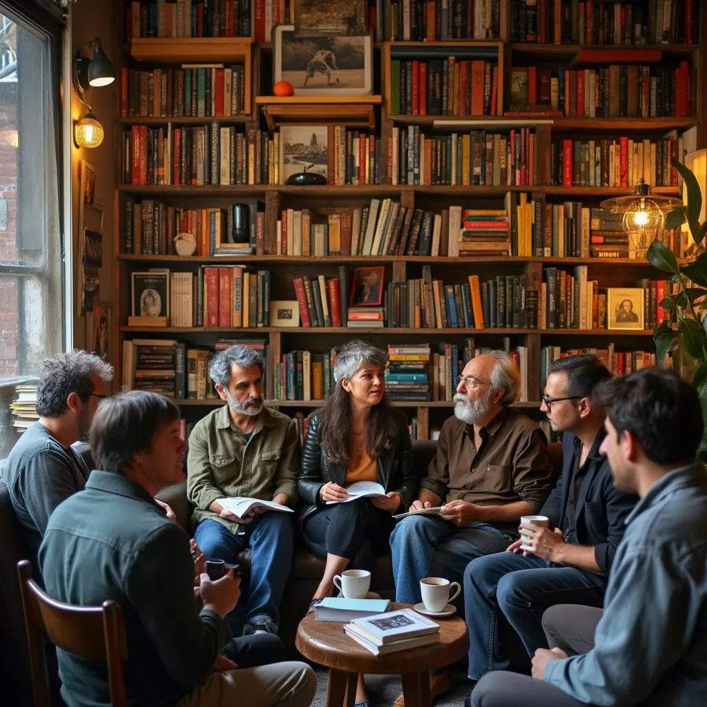 Comunidad de escritores reunida