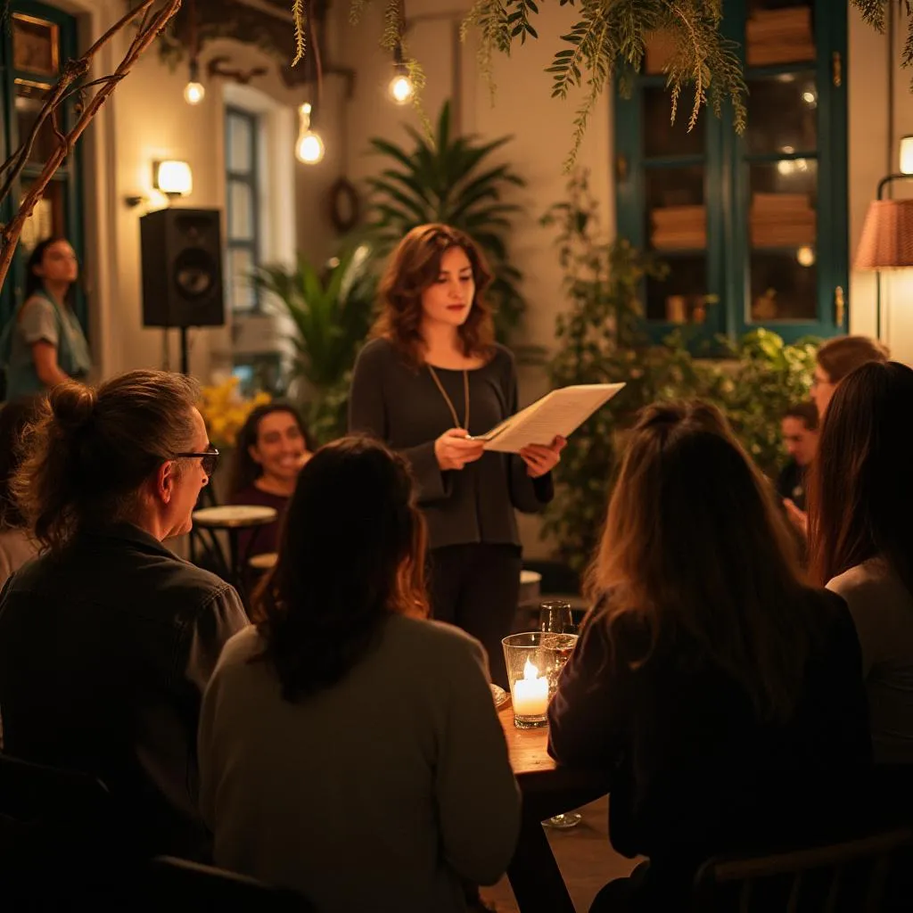 Evento literario con lectura de poesía
